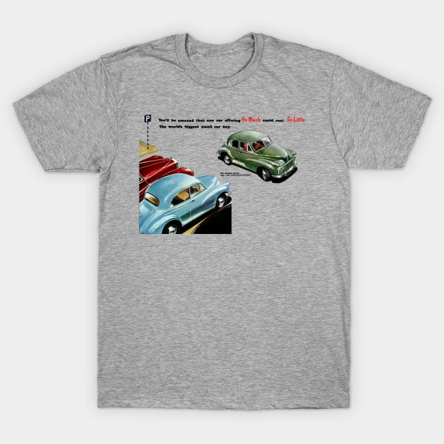 MORRIS MINOR - advert T-Shirt by Throwback Motors